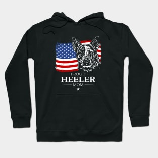 Proud Blue Heeler Mom American Flag Hoodie